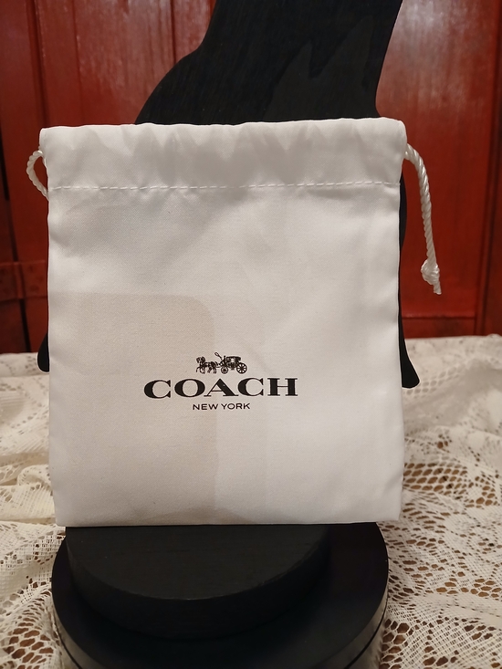 Coach Handbags - Coach White Drawstring Dust Pouch with Logo